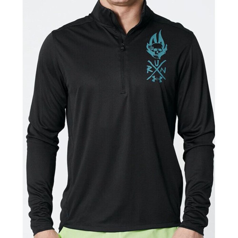 Under Armour‎ Mens Large Destroy All Miles 1/2 Zip Fitted Long-Sleeve Pullover
